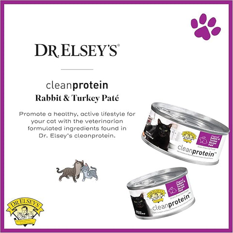Dr. Elsey's cleanprotein Original Rabbit & Turkey Recipe Wet Cat Food, 5.3oz Cans (Pack of 24)